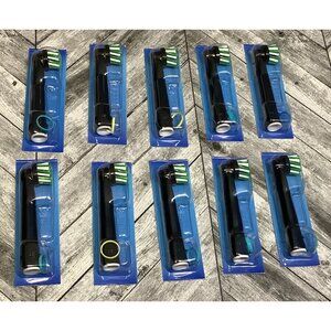 10 Oral-B Crossaction Replacement Toothbrush Heads Black Cross Action